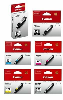 PGI-570 (Black) CLI-571 (Black Cyan Magenta Yellow Grey) - 6 Ink Cartridges Pack (PGI-570BK CLI-571CMYKGY Multipack)